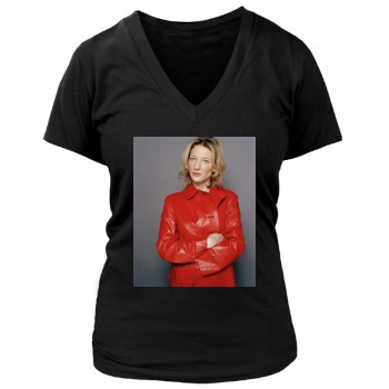 Cate Blanchett Women's Deep V-Neck TShirt