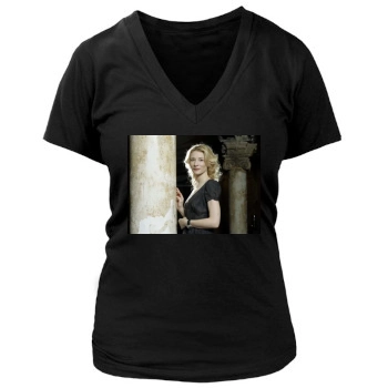 Cate Blanchett Women's Deep V-Neck TShirt