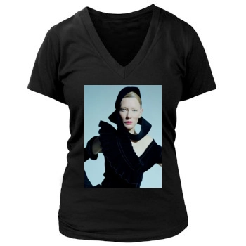 Cate Blanchett Women's Deep V-Neck TShirt