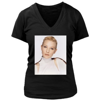 Cate Blanchett Women's Deep V-Neck TShirt