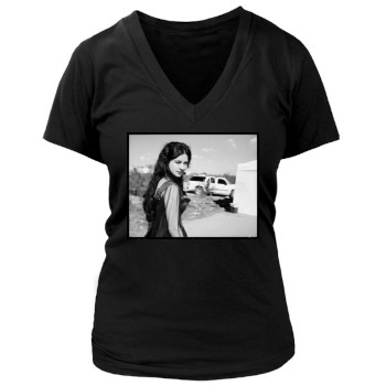 Catherine Zeta-Jones Women's Deep V-Neck TShirt