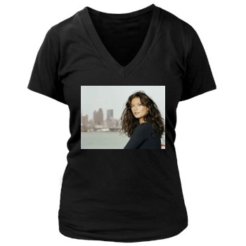 Catherine Zeta-Jones Women's Deep V-Neck TShirt