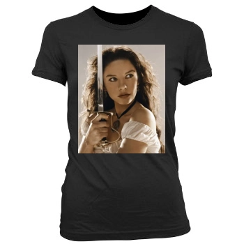 Catherine Zeta-Jones Women's Junior Cut Crewneck T-Shirt