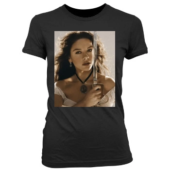 Catherine Zeta-Jones Women's Junior Cut Crewneck T-Shirt