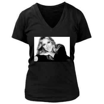 Celine Dion Women's Deep V-Neck TShirt