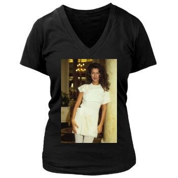 Celine Dion Women's Deep V-Neck TShirt