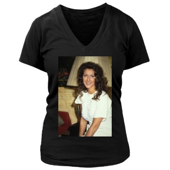 Celine Dion Women's Deep V-Neck TShirt