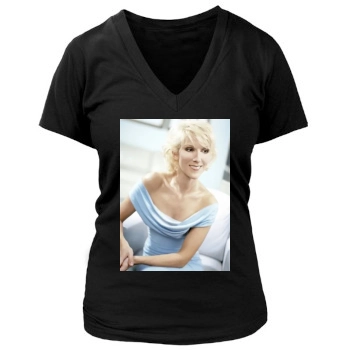 Celine Dion Women's Deep V-Neck TShirt