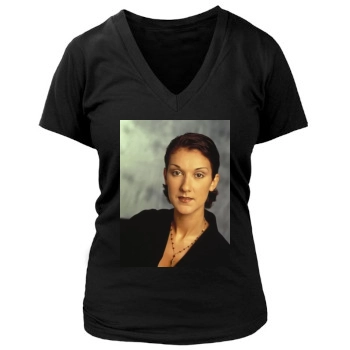 Celine Dion Women's Deep V-Neck TShirt