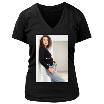 Celine Dion Women's Deep V-Neck TShirt