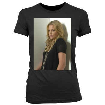 Charlize Theron Women's Junior Cut Crewneck T-Shirt