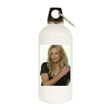 Charlize Theron White Water Bottle With Carabiner