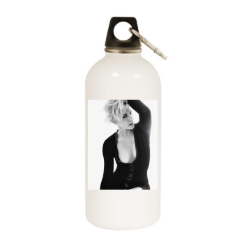 Charlize Theron White Water Bottle With Carabiner