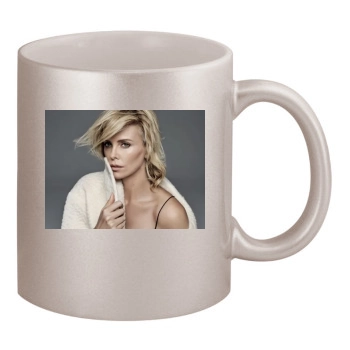 Charlize Theron 11oz Metallic Silver Mug