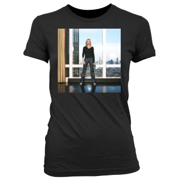 Charlize Theron Women's Junior Cut Crewneck T-Shirt