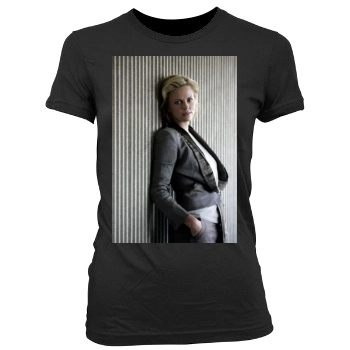 Charlize Theron Women's Junior Cut Crewneck T-Shirt