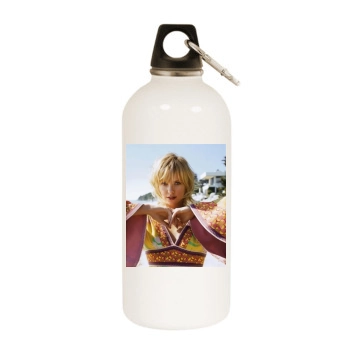 Charlize Theron White Water Bottle With Carabiner