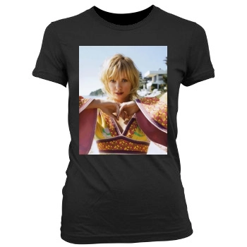 Charlize Theron Women's Junior Cut Crewneck T-Shirt