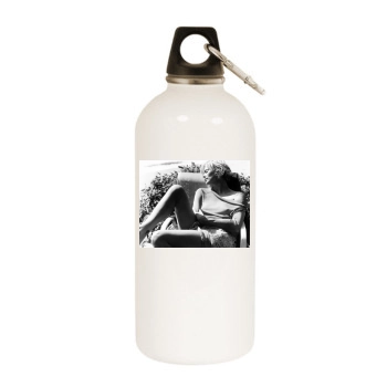 Charlize Theron White Water Bottle With Carabiner