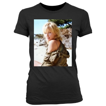 Charlize Theron Women's Junior Cut Crewneck T-Shirt