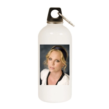 Charlize Theron White Water Bottle With Carabiner