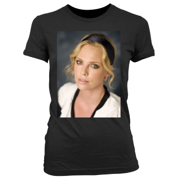 Charlize Theron Women's Junior Cut Crewneck T-Shirt