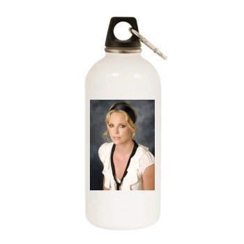 Charlize Theron White Water Bottle With Carabiner