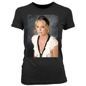 Charlize Theron Women's Junior Cut Crewneck T-Shirt