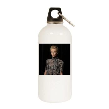 Charlize Theron White Water Bottle With Carabiner