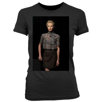 Charlize Theron Women's Junior Cut Crewneck T-Shirt