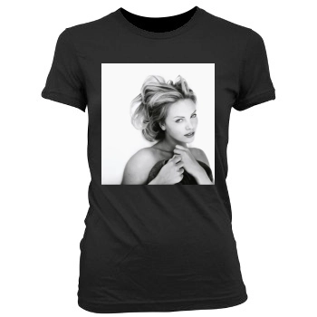 Charlize Theron Women's Junior Cut Crewneck T-Shirt