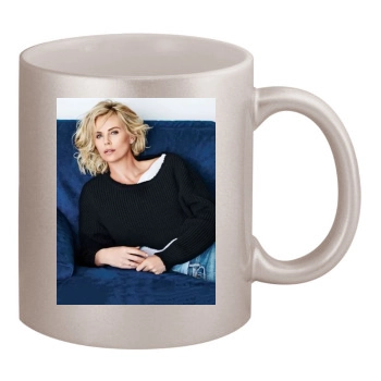 Charlize Theron 11oz Metallic Silver Mug