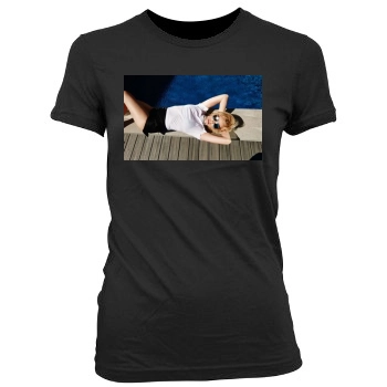 Charlize Theron Women's Junior Cut Crewneck T-Shirt