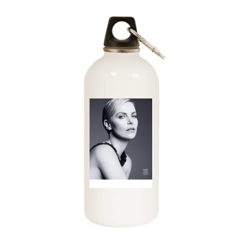 Charlize Theron White Water Bottle With Carabiner