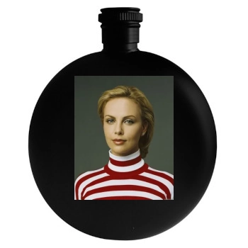 Charlize Theron Round Flask