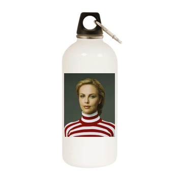 Charlize Theron White Water Bottle With Carabiner