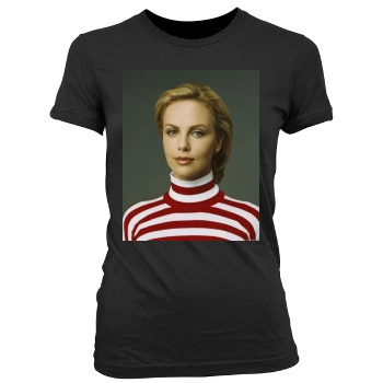 Charlize Theron Women's Junior Cut Crewneck T-Shirt