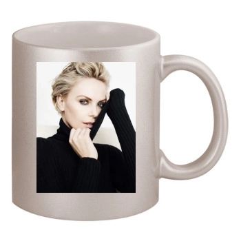 Charlize Theron 11oz Metallic Silver Mug