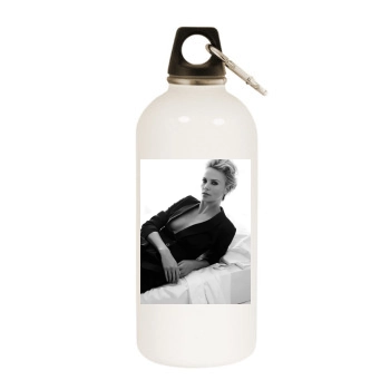 Charlize Theron White Water Bottle With Carabiner