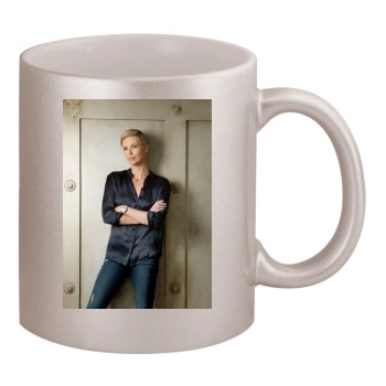 Charlize Theron 11oz Metallic Silver Mug