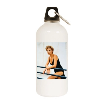 Charlize Theron White Water Bottle With Carabiner