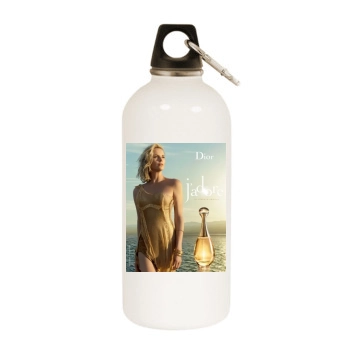 Charlize Theron White Water Bottle With Carabiner