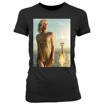 Charlize Theron Women's Junior Cut Crewneck T-Shirt