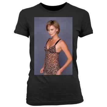 Charlize Theron Women's Junior Cut Crewneck T-Shirt