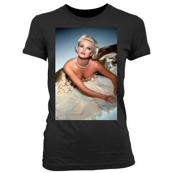 Charlize Theron Women's Junior Cut Crewneck T-Shirt