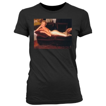 Charlize Theron Women's Junior Cut Crewneck T-Shirt