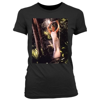 Charlize Theron Women's Junior Cut Crewneck T-Shirt