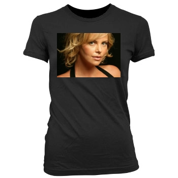 Charlize Theron Women's Junior Cut Crewneck T-Shirt