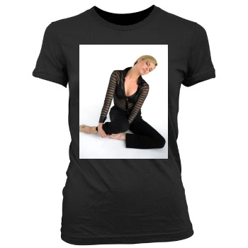 Charlize Theron Women's Junior Cut Crewneck T-Shirt