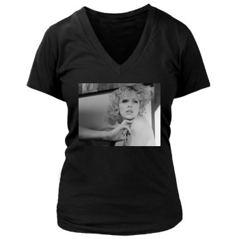 Charlize Theron Women's Deep V-Neck TShirt